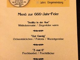 666er Menü zum "Niedersedlitzer Festwochenende" Aug. 2016